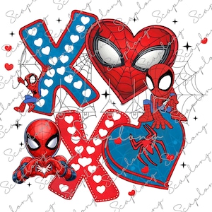 Glücklicher Valentinstag XOXO, Cartoon Superheld Png, Valentinstag Paar Design Png, Valentinstag Herz Png, digitale Datei, Herz Valentinstag Cartoon Png