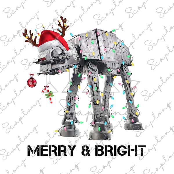 Merry & Bright, Merry Christmas Png, Christmas Light Png, Christmas Vibes Png, Santa Hat, Xmas Holiday, Family Christmas,Funny Christmas Png