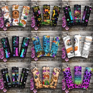 Bundle Halloween Witch 20oz Skinny Tumbler Wrap Png, Halloween Sisters 20oz Skinny Tumbler Png, Witches Sisters, Spooky Season 20oz Tumbler