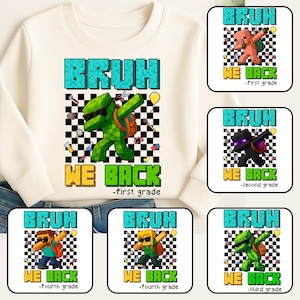 Pack Rentrée scolaire pour gamer personnalisé, Png Gamer Boy, Bruh We Back Png, Rentrée des classes, Motif à carreaux, Rentrée des garçons pour garçons
