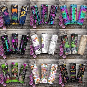 Bundle Halloween Witch 20oz Skinny Tumbler Wrap Png, Halloween Sisters 20oz Skinny Tumbler Png, Witches Sisters, Spooky Season 20oz Tumbler