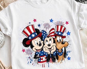 Patriotic Mouse and Friends PNG, Cute Cartoon 4th of July PNG, Kids Independence Day Png, USA 250th Anniversary Png, Red White Blue Design