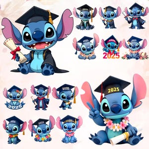 Set afstuderen 2025 png, schattige afstuderen digitale afbeeldingen van hoge kwaliteit, stripfiguur png voor kinderen afstuderen 2025, klasse van 2025 png