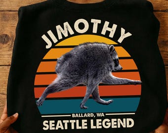 Vintage Jimothy Seattle Legend Png, Jimothy Seattle Raccoon Png, Funny Animal Graphic, Cute Trash Panda Png, Feral Raccoon Sublimation Png