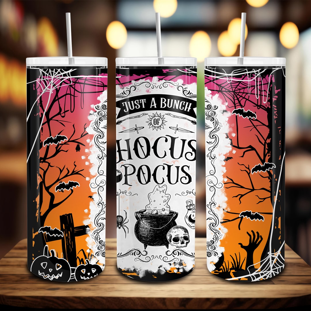 Witches Sisters 20oz Skinny Tumbler Wrap Png, Halloween 20 Oz Tumbler ...