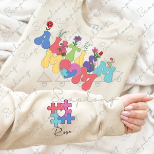 Aangepaste Autisme Moeder Png, Autisme Bewustzijn Png, Floral Autisme Puzzel Png, Autisme Mama Png, Neurodiversiteit Shirt, 2 april Png, Autisme Ondersteuning