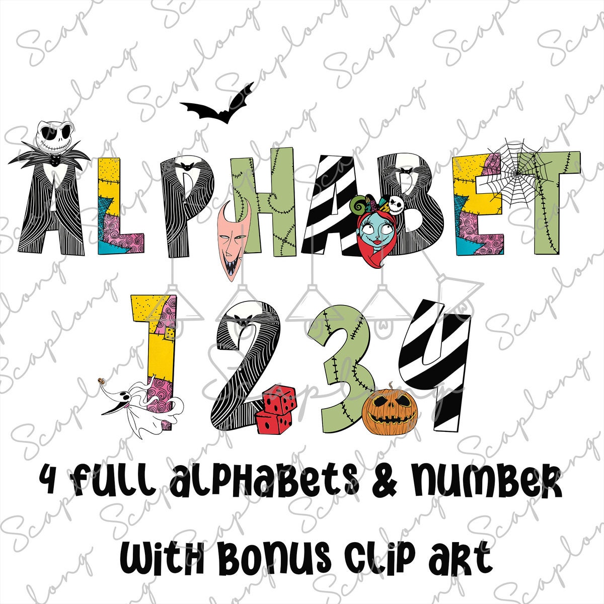 GOTHIC NIGHTMARE Alphabet Stencil 2 Inch Old Font Letters Uppercase Set  S1217