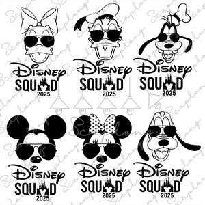 Bundle Mouse And Friends Svg, Squad Svg, Family Vacation Svg, Magical Kingdom Svg, Family Trip 2025 Svg, Vacay Mode Svg, Files For Cricut