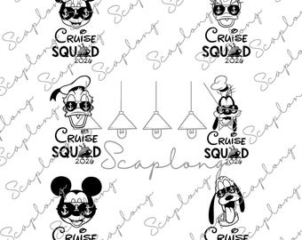 Bundle Cruise Squad Svg, Mouse And Friends Svg, Family Trip 2026 Svg, Magical Kingdom Svg, Cruise Family Svg, Family Vacation Svg,Vacay Mode