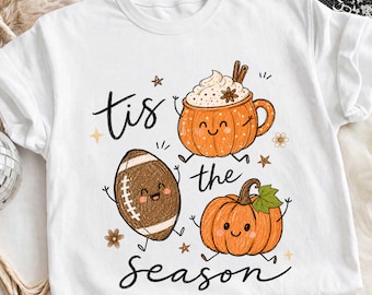Cute Football Pumpkin Png, Tis The Season Png, Fall Football Png, Football Mom Png, Game Day Shirt Png, Touchdown Season Png, Autumn Vibes