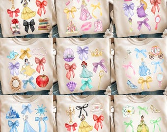 Watercolor Princess Coquette Bow Png, Princess Glass Slipper Png, Princess Carriage Png, Coquette Princess Png, Cartoon Pink Ribbon Png
