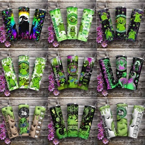 Bundel Halloween-horror 20oz magere beker wrap, horror herfst koffie 20oz magere beker, jaren 90 horrorfilm 20oz beker, png koffieliefhebbers