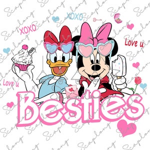 Besties Valentine Png, Pink Valentines Png, Groovy Valentine Png, Happy Valentine's Day Png, Magical Heart Valentines, Love XOXO Sublimation