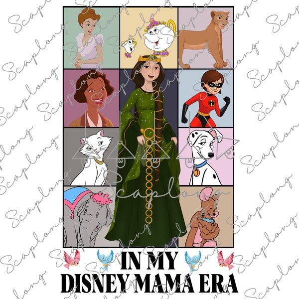 In My Mama Era Png, Cartoon Character Png, Retro Mama Png, Mother's Day Png, Family Vacation Png, Family Trip 2024 Png, Magical Kingdom Png