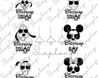 Bundle Birthday Squad 2026 Svg, Family Matching Birthday Svg, Birthday Squad Svg, Birthday Boy Girl Svg, Family Trip Svg,Family Vacation Svg