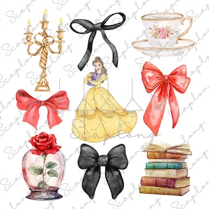 Png principessa bellezza, Png fiocco principessa Coquette acquerello, Png abito giallo, Png principessa rosa, Png principessa Coquette, Png nastro rosso cartone animato