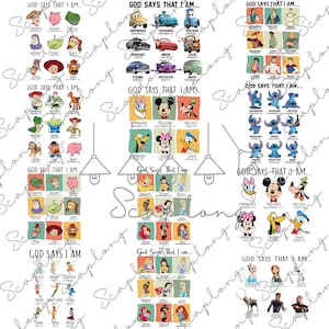 Bundle Gods Says That I Am Png, Cartoon Character Png, Family Trip 2025, Magical Kingdom, Family Vacation Png, Vacay Mode, Sublimation File