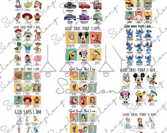 Bundle Gods Says That I Am Png, Personaggio dei cartoni animati Png, Viaggio in famiglia 2026, Regno magico, Vacanza in famiglia Png, Modalità vacanza, File di sublimazione