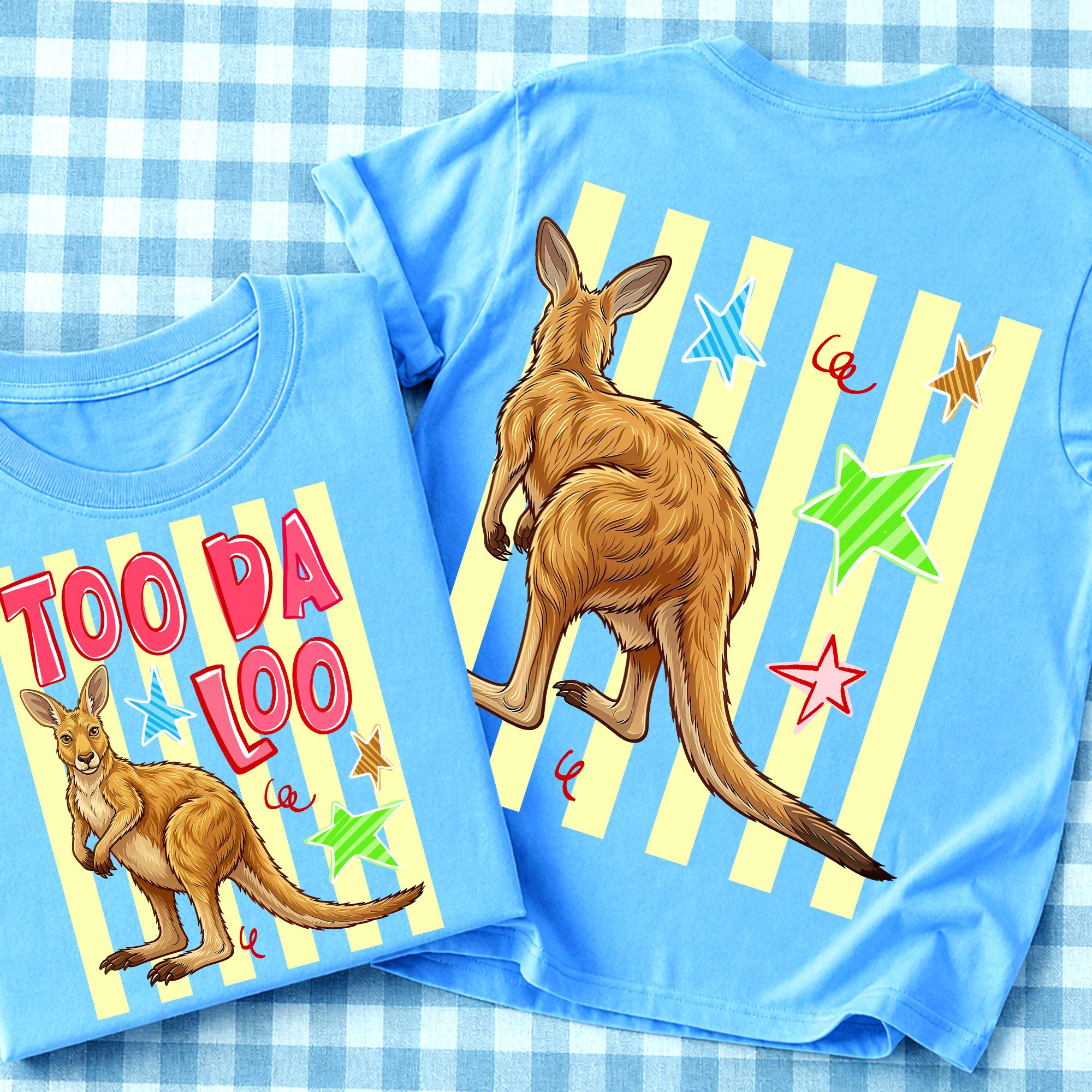 Too Da Loo Kangaroo Png, Striped Kangaroo Png, Whimsy Png, Girly Trendy ...