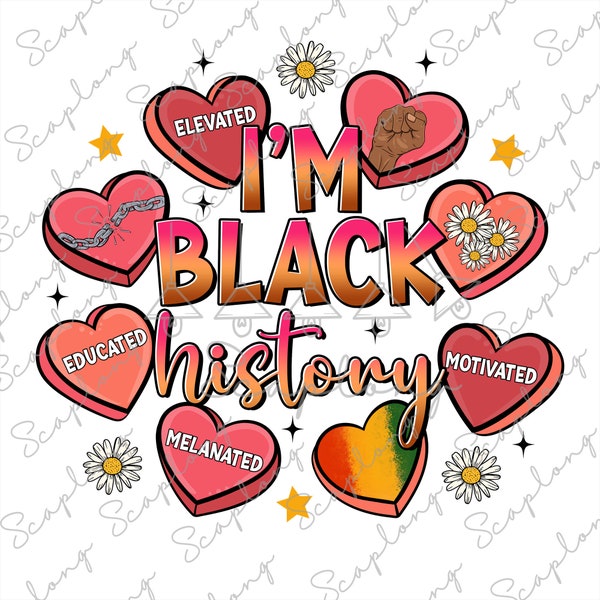 I'm Black History Png, Juneteenth Png, Black Women, African American Png, 1865 Vibes, Black Power Png, Black History Candy Heart Sublimation