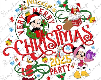 Very Merry Christmas 2025 Party Png, Christmas Png, Xmas Png, Santa Hat Png, Christmas Vibes, Family Vacation Christmas,Family Christmas Png