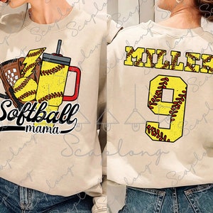Bundle Custom Softball Mama Png, Softball Png, Mama Game Day Png, Gift For Player, Mom Lightning Bolt Png, Softball Number And Alphabet Png
