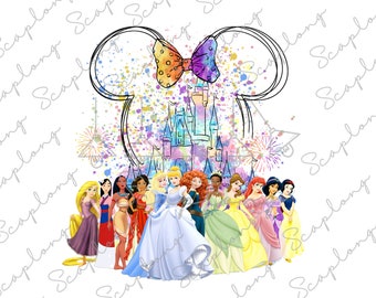 Water Color Princess Squad Png, Family Vacation Png, Family Trip 2025 Png, Best Day Ever, Vacay Mode Png, Magical Kingdom Png, Princess Png