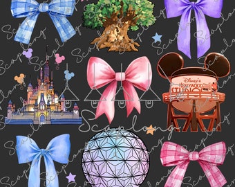 Coquette Bows Family Trip 2026 Png, Magical Kingdom, Animal Kingdom, Pink Bow Design, Family Vacation Png, Magical Castle Png, Vacay Mode