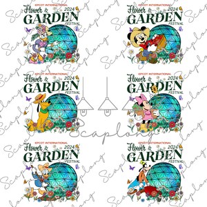 バンドル フラワー & ガーデン フェスティバル PNG、マウスと友達 PNG、家族旅行 2024、家族旅行 PNG、エプコット フラワー フェスティバル PNG、マジカル キングダム
