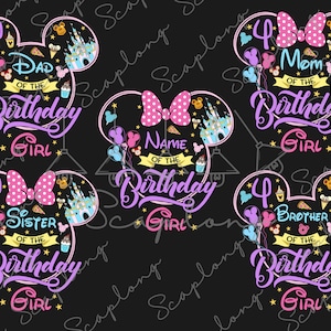 Bundle Benutzerdefinierte Geburtstag Png, Geburtstagskind Png, Familienurlaub, Familienreise Png, magisches Königreich, Familie Passender Geburtstag, Sublimationsdatei