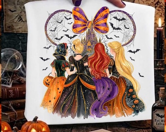 Glitter Brushstroke Halloween Princess Png, Spooky Magical Castle Mouse Ears, Halloween Girls Trip Png, Spooky Season Png, Watercolor Design