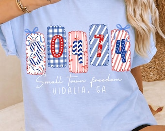 Small Town Freedom Png, Custom Zip Code Patriotic Png, Preppy Coquette 4th of July Png, Memorial Day Design, American Independence Day Png