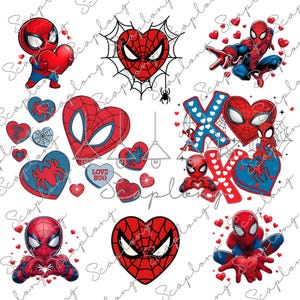 Bundle Happy Valentine XOXO, Cartoon Superhero Png, Valentine Couple Design Png, Valentine Heart Png, Digital File, Heart Valentine Cartoon