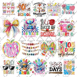 100. Schultag Png Bundle, 100 Tage Smarter Png, Lehrer Png, 100 Tage Schule Jungen, digitaler Download, ich zerdrückte 100 Tage Schule Png