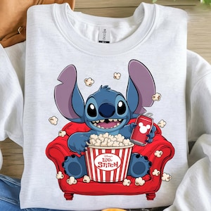 Cute Blue Characters Popcorn Cinema Png, Funny Character Movie 2025 Png, Ohana Png, Family Vacation, Best Day Ever Png, Movie Time Png
