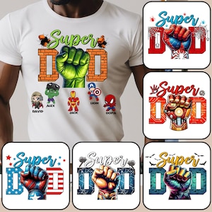 Pacote de PNGs de Super Pai Personalizados, PNGs de Melhor Pai de Todos os Tempos, PNGs de Dia dos Pais de Super-heróis, PNGs de Paternidade, Vida de Pai, Presente de Pai, PNGs de Punho de Pai