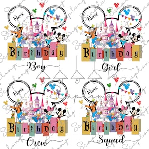Paquete nombre personalizado cumpleañero png, reino mágico, ratón y amigos, vacaciones familiares, modo vacay png, cumpleañera, escuadrón de cumpleaños png