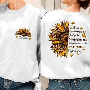 Laissez-les se méprendre sur vous PNG, PNG positif, Aimez-vous vous-même Png, Boho Self Love Png, Design de chemise motivant léopard tournesol