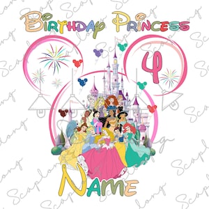 Nombre personalizado Cumpleaños Princesa Png, Cumpleaños Chica Png, Reino Mágico, Vacaciones Familiares, Viaje Familiar Png, Familia A Juego Cumpleaños Png