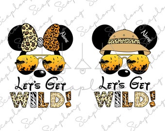 Bundle Custom Leopard Let's Get Wild Png, Family Vacation 2026 Png, Wild Trip Png, Animal Kingdom Png, Family Trip Png, Magical Kingdom Png