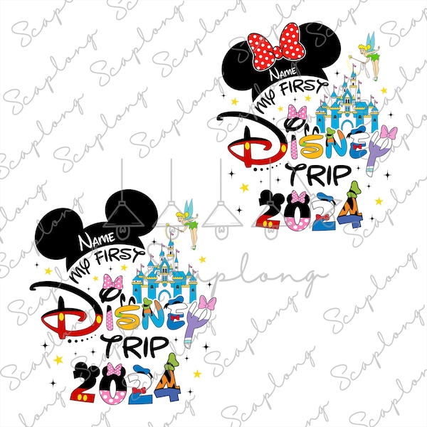 Bundle Custom Name My First Trip 2024 Png, Family Vacation Png, Magical Kingdom Png, Vacay Mode Png, Family Matching Shirt, Sublimation File