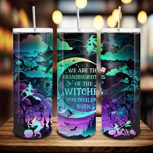 Heks 20 oz beker wrap, wij zijn de kleindochters van de heksen die je niet kon branden, magere Halloween-heksen beker, sublimatie beker png