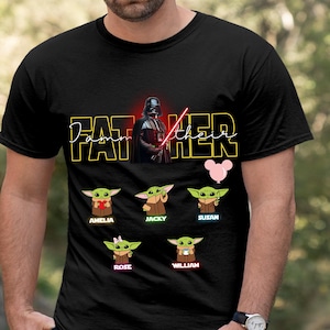 Camiseta personalizada "Eu sou o pai deles" em PNG, Pai da Galáxia com nome do filho na manga em PNG, Dia dos Pais personalizado em PNG, Presente para avô, Presente para pai super-herói