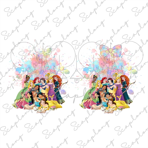 Bundle Water Color Princess Squad Png, Magical Kingdom, Princess Png, Family Vacation Png, Best Day Ever, Vacay Mode, Family Trip 2024 Png