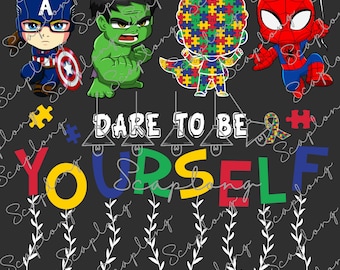 Dare To Be Yourself Png, Super Autism Png, Hero Autism Puzzle Png, Autism Awareness Png, 2nd April Png, Autism Support, Neurodiversity Shirt