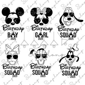 Paquete de cumpleaños de Squad 2025 Svg, cumpleaños de familia a juego Svg, Birthday Squad Svg, cumpleaños de niño y niña Svg, viaje familiar Svg, vacaciones familiares Svg
