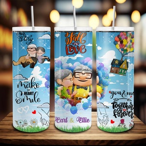 Walentynki 20oz Tumbler Wrap Png, Jego i Jej, Prezent Rocznicowy, Kreskówkowy Walentynkowy 20oz Skinny Tumbler, Para Walentynkowy Kubek Do Kawy