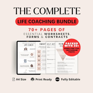 Life Coaching Forms Bundle, Client Intake, Goal Setting | Fully Editable Canva Template