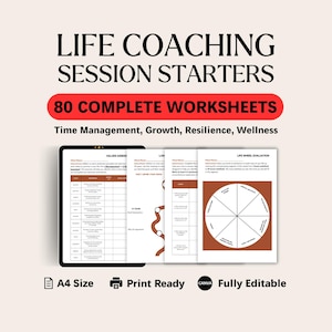 Life Coaching Session Worksheets | A4 size, Printable, Fully Editable
