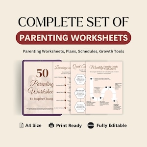 Parent Coaching Worksheets, Family Plans, Behavior Activities, Learning Strategies, Editable Canva Template, A4 Size, Printable